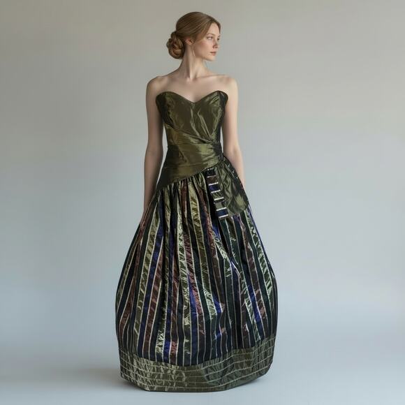 Jessica McClintock Dresses & Skirts - Jessica McClintock Vintage Taffeta Ball Gown Fancy Dress Strapless Size 6